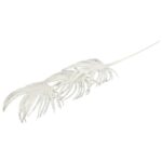 GAŁĄZKA BROKATOWA - 3 LIŚCIE PALMY 66 CM BIAŁA - obrazek 3