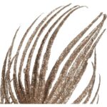 GAŁĄZKA BROKATOWA - 3 LIŚCIE PALMY 66 CM SZAMPAN - obrazek 2