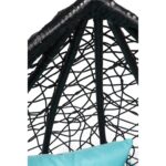 Bujany Fotel ogrodowy Kokon F-03 z Poduszkami Czarno-Niebieski, Stalowy Stelaż, Obciążenie do 120kg - obrazek 3