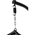 Fotel wiszący ogrodowy F-03 z poduszkami, stelażem stalowym i designem typu kokon, kolor czarno-szary PL - obrazek 3