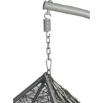 Wysokiej jakości wiszący fotel ogrodowy bujany Kokon Szare Elegancji F-03 z poduszkami - obrazek 3