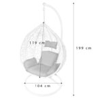 Wysokiej Jakości Biało-Szary Fotel Bujany Kokon z Stelażem Stalowym F-03 do Ogrodu i na Taras - obrazek 3