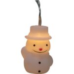 Świąteczne Lampki-Bałwanki LED na Sznurze, Zasilane Bateriami, 10 szt. - obrazek 2