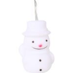 Świąteczne Lampki-Bałwanki LED na Sznurze, Zasilane Bateriami, 10 szt.