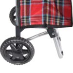 Torba na kółkach Wózek czerwony kratka - obrazek 2