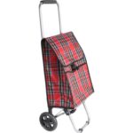 Torba na kółkach Wózek czerwony kratka - obrazek 3