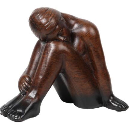 Figurka Ceramiczna Kobieta w Kolorze Brązowym z Gumkami Antypoślizgowymi, Wysokość 20 cm