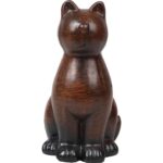 Ceramiczna Figurka Kota w Kolorze Brązowym z Gumkami Antypoślizgowymi