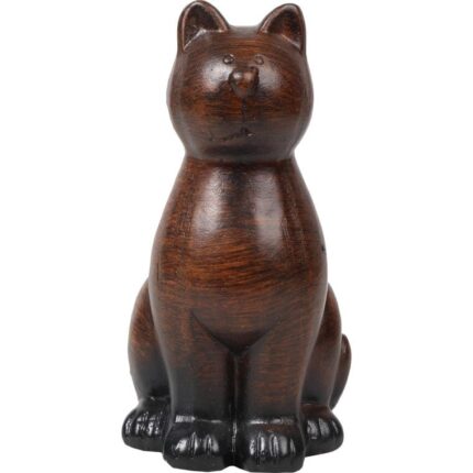 Ceramiczna Figurka Kota w Kolorze Brązowym z Gumkami Antypoślizgowymi