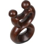 Ceramiczna Figurka Para w Kolorze Brązowym 25x6x14 cm z Antypoślizgowymi Gumkami - obrazek 2