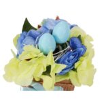 Stroik wielkanocny z JAJECZKAMI - Flower box błękitny 18x12cm - obrazek 3