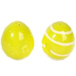 Zestaw Solniczka i Pieprzniczka w Kształcie Ceramicznych Jajek - Zielony Wielkanocny Akcent na Stół - obrazek 3