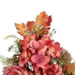 Bukiet płaska wiązanka nagrobna mix róż i hortensji  64cm - obrazek 2