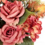 Bukiet płaska wiązanka nagrobna mix róż i hortensji  64cm - obrazek 3