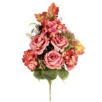 Bukiet płaska wiązanka nagrobna mix róż i hortensji  64cm