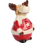 RENIFER CERAMICZNY FIGURKA ŚWIĄTECZNA 9 CM styl skandynawski - obrazek 2