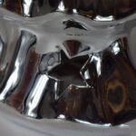 Srebrny Lampion Ceramiczny w Kształcie Choinki na Świecę Tealight - obrazek 2