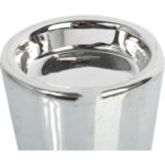 Świecznik ceramiczny na świeczkę tealight srebrny  6 cm - obrazek 2