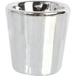 Świecznik ceramiczny na świeczkę tealight srebrny  6 cm