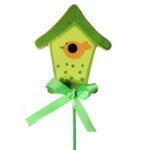 Zielony Drewniany Karmnik dla Ptaków o Wysokości 26 cm - obrazek 2