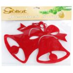 Ozdoba bożonarodzeniowa zawieszka filcowa DZWONY 30 cm CZERWONA - obrazek 2