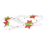Girlanda z Filcu w Kształcie Gwiazd na Święta Bożego Narodzenia 110cm - Zielono-Czerwona - obrazek 2