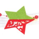 Girlanda z Filcu w Kształcie Gwiazd na Święta Bożego Narodzenia 110cm - Zielono-Czerwona - obrazek 3