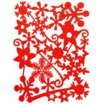 Serweta filcowa prostokątna kształty w kolorze czerwonym