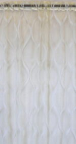 Firana Welurowa z Koralikowym Akcentem w Kolorze Jasnego Kremu