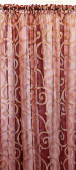 Firana bordowo -beżowa