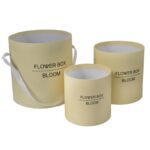 FLOWER BOX PUDEŁKO NA KWIATY PREZENT DEKORACJE KREMOWY ŚREDNI - obrazek 2