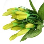 Bukiet Sztucznych Krokusów w Kolorze Zielonym - 20 Sztuk, Wysokość 35cm - obrazek 3