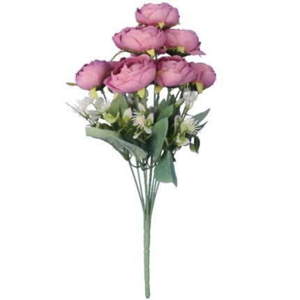 BUKIET 10 KACZEŃCY 44 CM KOLOR PUDROWY RÓŻ