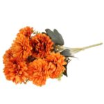 BUKIET 9 CHRYZANTEM 38 CM KOLOR POMARAŃCZOWY - obrazek 3
