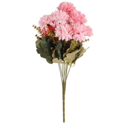BUKIET 9 CHRYZANTEM 38 CM KOLOR RÓŻOWY