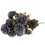 BUKIET 9 CHRYZANTEM 38 CM KOLOR SZARY - obrazek 3