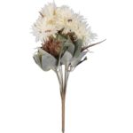 BUKIET 12 GERBER JESIENNYCH 48 CM KOLOR BIAŁY