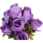 BUKIET 9 RÓŻ W PĄKACH 46 CM KOLOR FIOLETOWY - obrazek 2