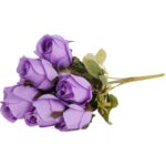 BUKIET 9 RÓŻ W PĄKACH 46 CM KOLOR FIOLETOWY - obrazek 3