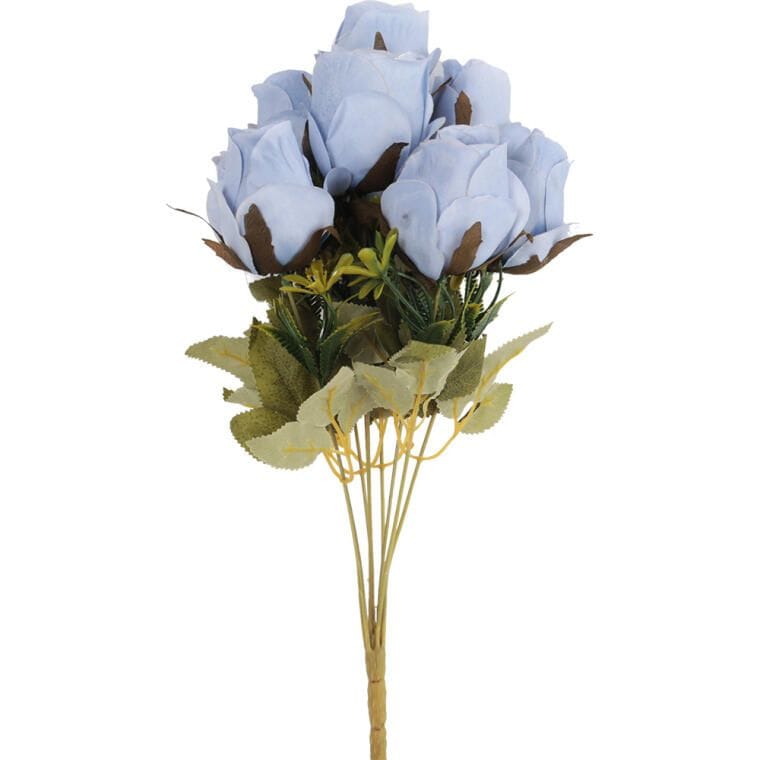 FLV134035N BUKIET 9 RÓŻ W PĄKACH 46 CM KOLOR NIEBIESKI - obrazek 1