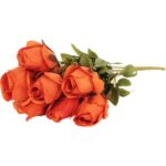 BUKIET 9 RÓŻ W PĄKACH 46 CM KOLOR POMARAŃCZOWY - obrazek 3