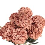 BUKIET 9 HORTENSJI JESIENNYCH 40 CM KOLOR BRĄZOWY - obrazek 2