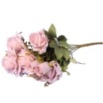 BUKIET 11 RÓŻ 44 CM KOLOR JASNO RÓŻOWY - obrazek 3