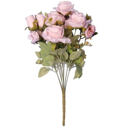 BUKIET 11 RÓŻ 44 CM KOLOR JASNO RÓŻOWY