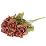 BUKIET 11 RÓŻ 44 CM KOLOR PUDROWY RÓŻ - obrazek 3