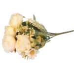 BUKIET 7 KWIATOW Z ROŻAMI I DODATKAMI KOLOR KREMOWY - obrazek 3