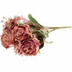 BUKIET 7 KWIATOW Z ROŻAMI I DODATKAMI KOLOR ŁOSOSIOWY - obrazek 3