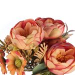 BUKIET 7 GAŁĄZEK Z PIWONIAMI I MARGARETKAMI 30 CM KOLOR POMARAŃCZOWY - obrazek 2