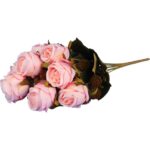 BUKIET 9 RÓŻ Z DODATKAMI 40 CM KOLOR JASNY RÓŻ - obrazek 3