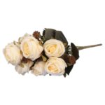 BUKIET 9 RÓŻ Z DODATKAMI 40 CM KOLOR KREMOWY - obrazek 3